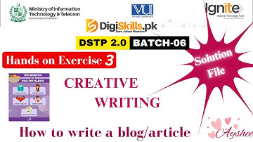 creative writing exercise 3 batch 6 Solution | dstp 2.0 batch 06 creative writing exercise 3 2023
