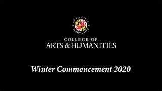 College of Arts and Humanities Winter Commencement 2020