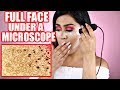 FULL FACE of Makeup UNDER A MICROSCOPE! OMG