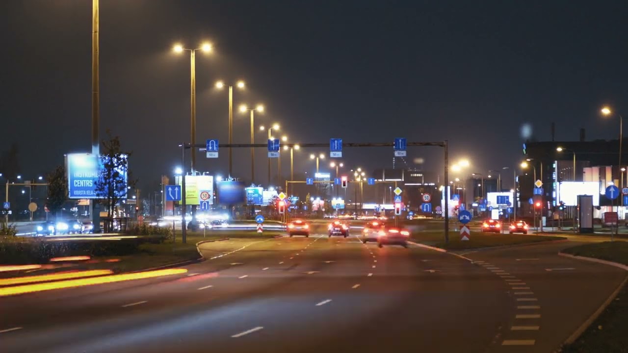 Riga traffic timelapse in autumn/winter 2021