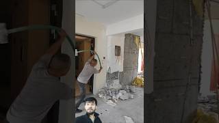 Most Satisfying Wall Demolition Ever #youtubeshorts #shortsfeed #shorts
