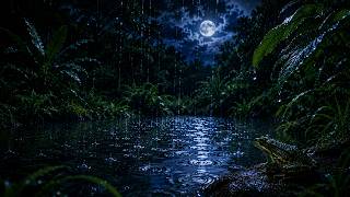 Rainy Midnight Pond  | Natural Rain & Frog Sounds for Deep Sleep | ASMR screenshot 4