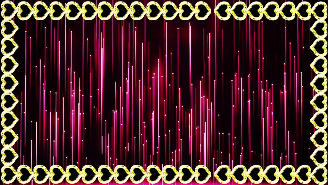 Golden Heart Chain Frame ✨ Romantic Red Background Animation | Luxury Love Motion