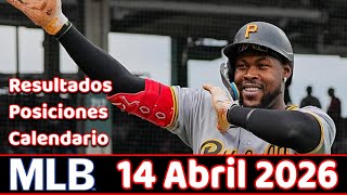 Thumbnail MLB Results Standings Schedule April 14, 2026 Andy Pagés and O'Neill Cruz unhittable at the plate