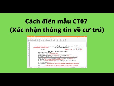 Cách điền mẫu CT07 (Xác nhận thông tin về cư trú) - YouTube