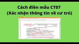 Cách điền mẫu CT07 (Xác nhận thông tin về cư trú) - YouTube