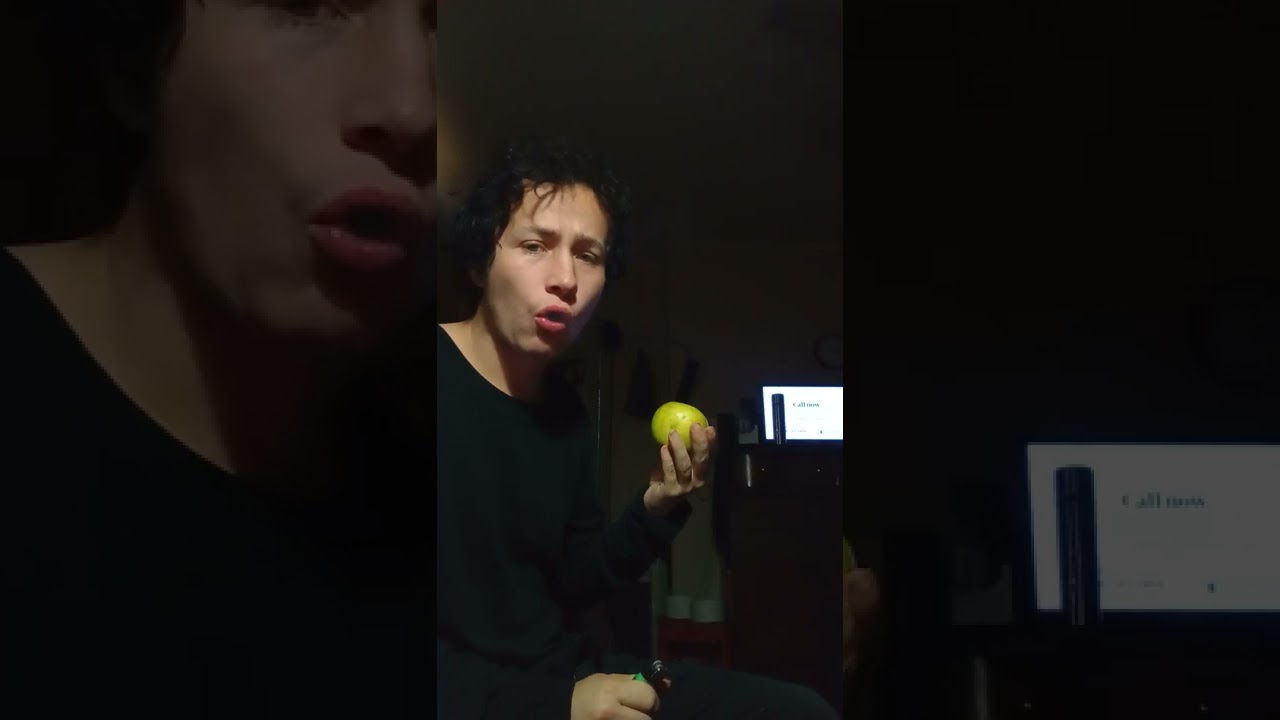 smoking out of an apple