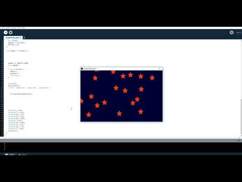 Processing - Falling stars while changing into 16 different colours