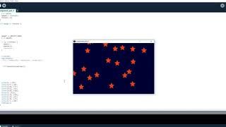 Processing - Falling stars while changing into 16 different colours