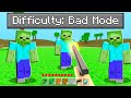 I Played Minecraft On BAD MODE Difficulty