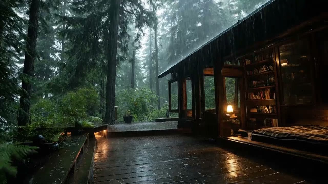 Rain Sounds in a Cozy Cabin 🌧️ Calm Evening Ambience to Slow Down & Unwind