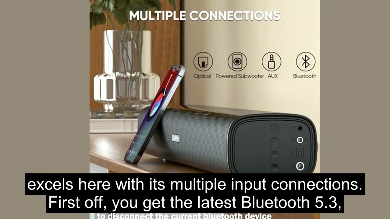 Saiyin 17 Inch Sound Bar for Smart TV | Compact 50W Soundbar with Bluetooth