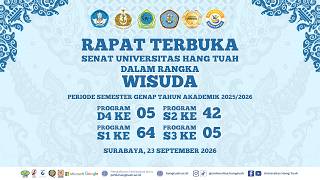 WISUDA PERIODE SEMESTER GENAP TA 2025/2026 UNIVERSITAS HANG TUAH