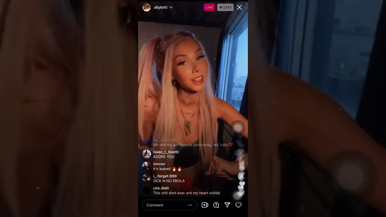 Ally Lotti listens to Juice Wrld Rental Unreleased on instagram live