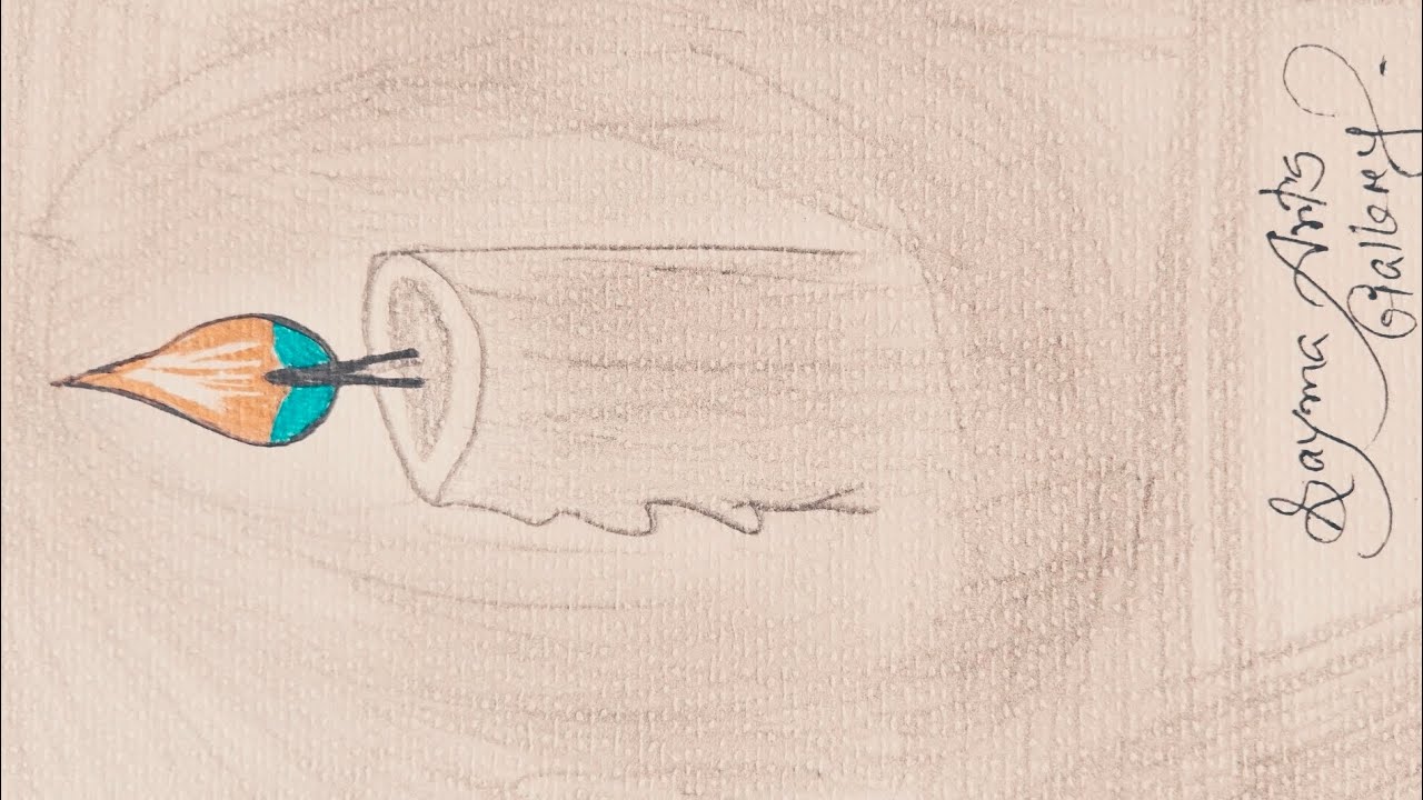 How to draw a candle || Candle drawing step by step|| Drawing tutorial||