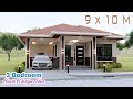 HOUSE DESIGN IDEA | 9 X 10 Meters  | 3 bedroom Pinoy House