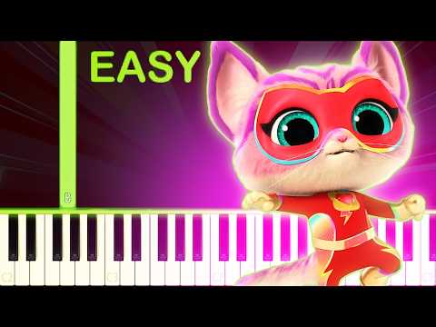 SuperKitties “Ready to Su-Purr Roar" Song! - EASY Piano Tutorial
