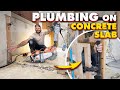 Plumbing On Concrete + JACK HAMMER IN KITCHEN || Concrete Slab House Reno (Ep.7)