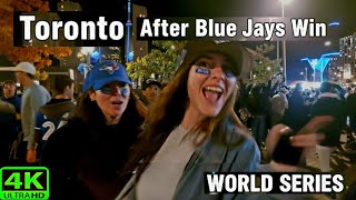 【4K】​WORLD SERIES FEVER! 🔥 Downtown Toronto Erupts as Blue Jays One Win Away! (Oct 2025)