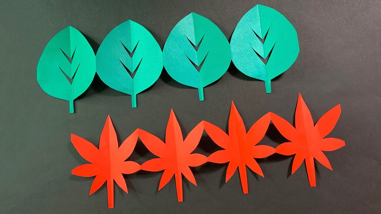 モミジの葉切り紙50枚 紅葉2色 赤橙 秋飾り 受注 ※