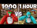 1 hour vs 1000 hours in gorilla tag