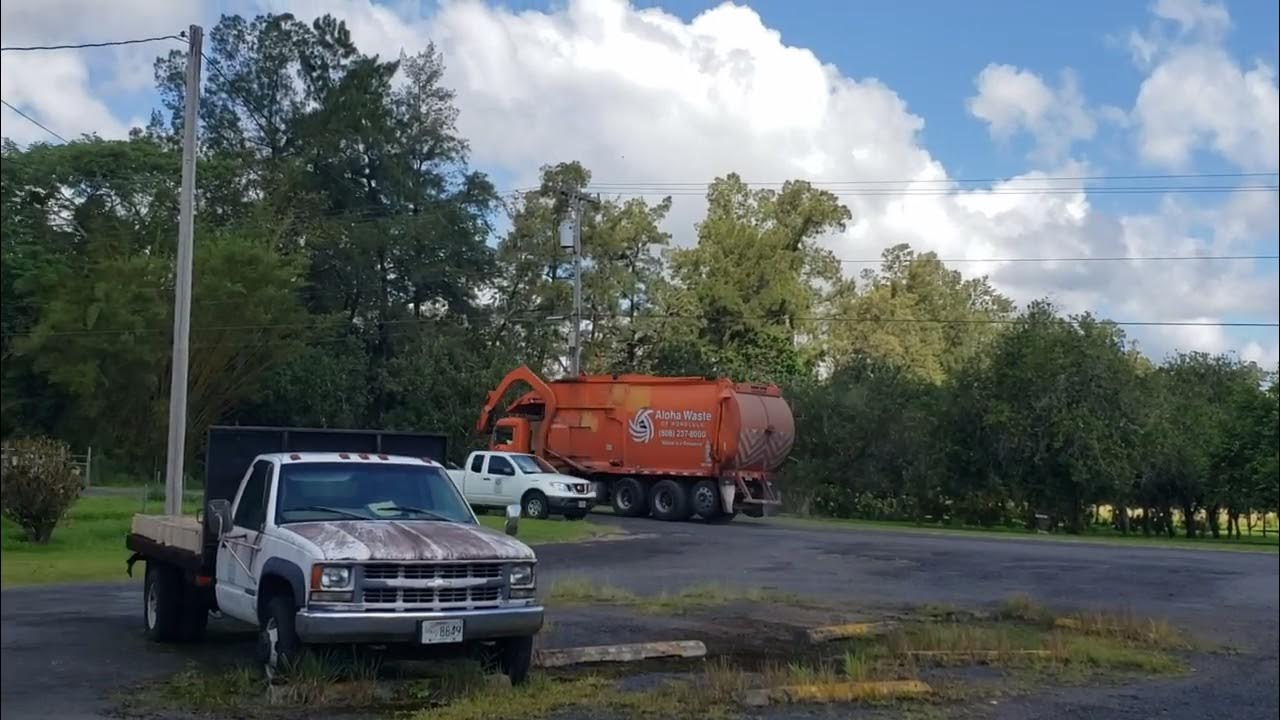 orange garbage truck at hilo farm YouTube
