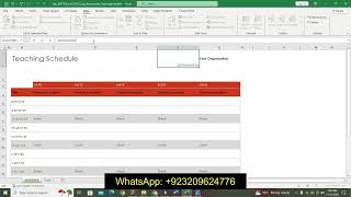 Exp19_Excel_Ch12_CapAssessment_Teaching_Schedule | Exp19 Excel Ch12 CapAssessment Teaching Schedule