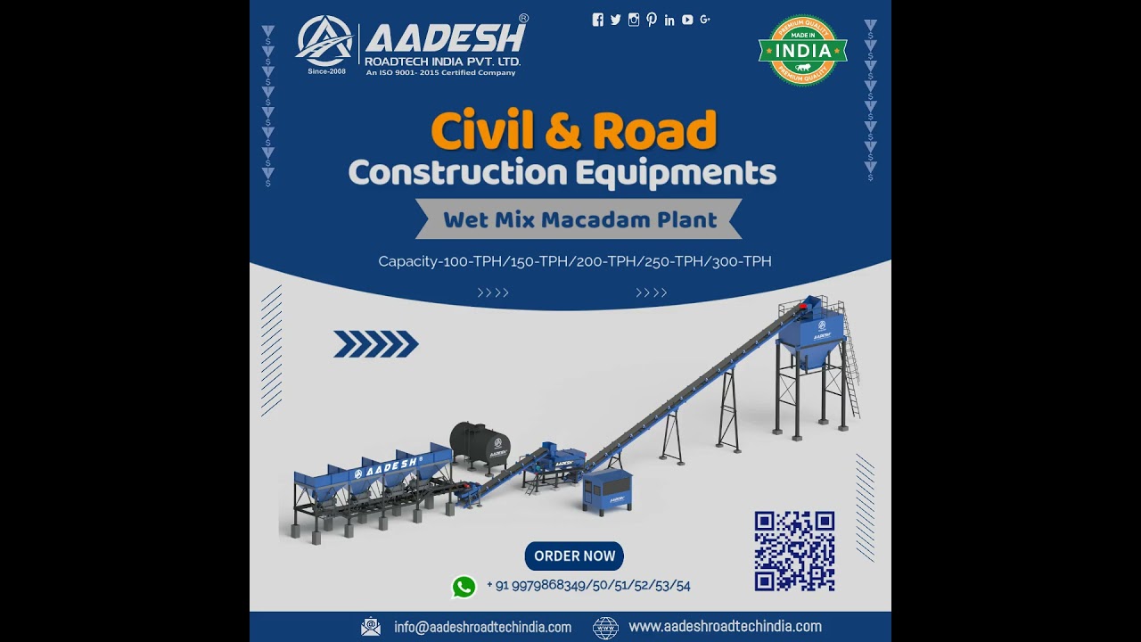 Wet Mix Macadam Plant  Capacity 100 TPH150 TPH200 TPH250 TPH300 TPH