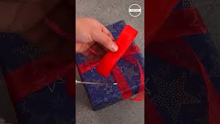 Ribbon Pom Pom Bow  #ribbon  #trick  #christmas