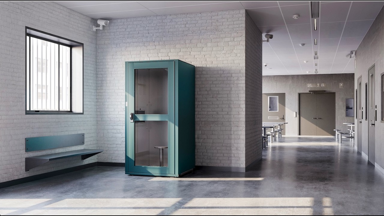 JPOD High-Security All-Steel Remote Court Booth - YouTube