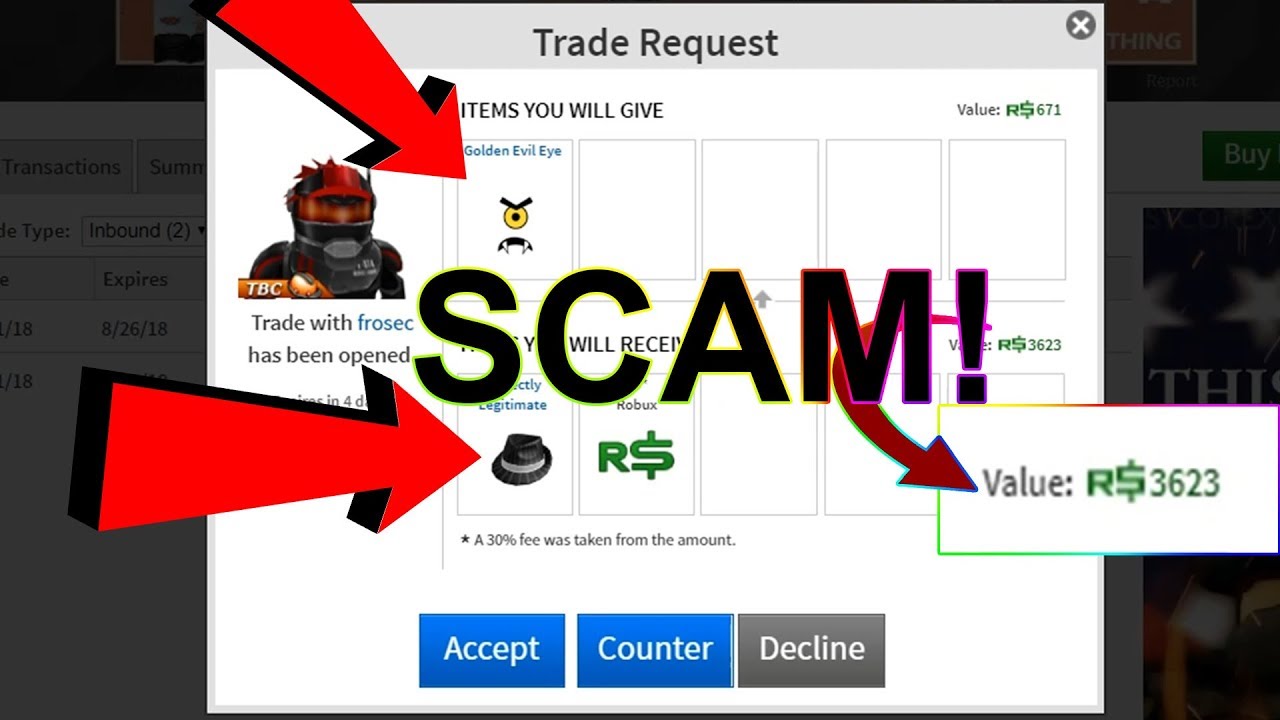 I Almost Lost My Items To A Scam Roblox Trade Youtube
