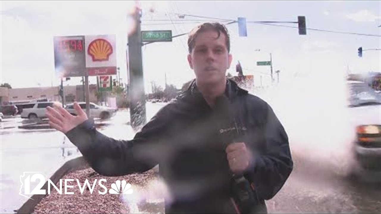 Monsoon storms drop hail, heavy rain in Phoenix - YouTube