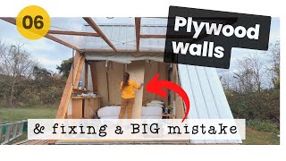 E6: Tiny A-Frame Cabin build: Fixing a Mistake, Storage Shelves & cool TP holder!