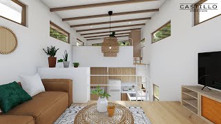 3x6 Unique Loft Type Tiny House Design | 2 Bedroom Satisfying Loft Type Tiny House Design Idea 3x6 Meters Only