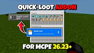 Best Quick Loot Mod for Minecraft PE 26.23+ || Quick Loot Addon for MCPE