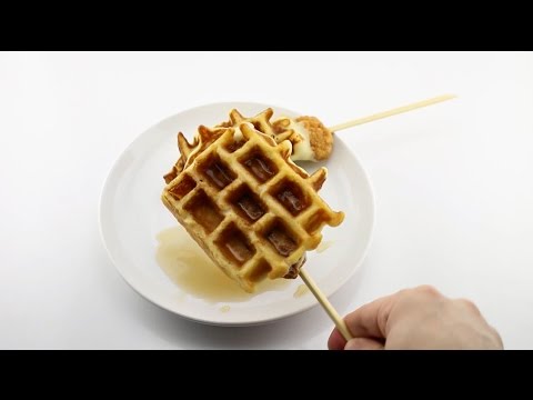 Chicken and Waffles on a Stick - YouTube