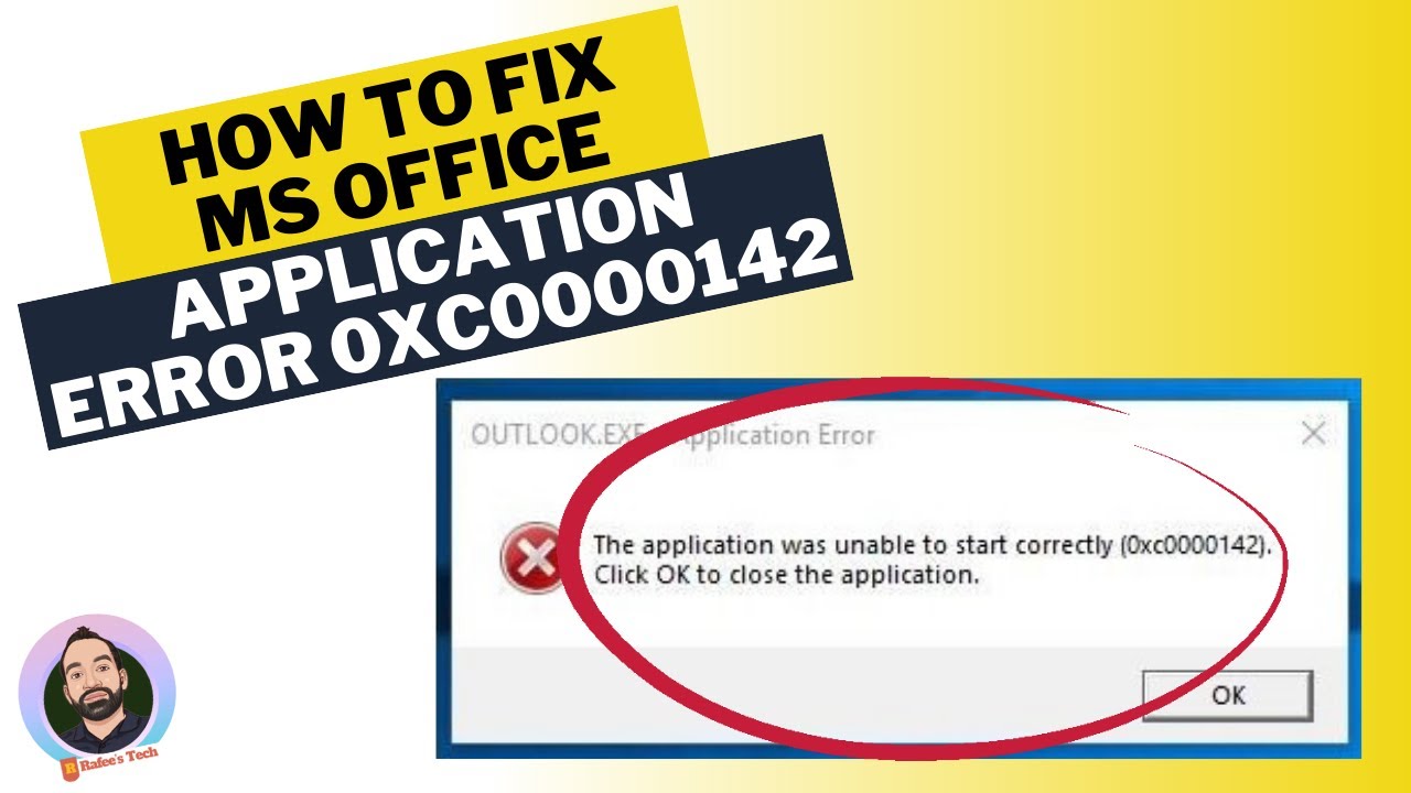 How to fix Microsoft Office Application Error 0xC0000142 - YouTube