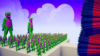 100x GREEN T-REX + 2x GIANT GREEN T-REX vs 1x EVERY GOD - Totally Accurate Battle Simulator TABS