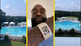 Rick Ross Flexing With The Biggest Private Swimming Pool!