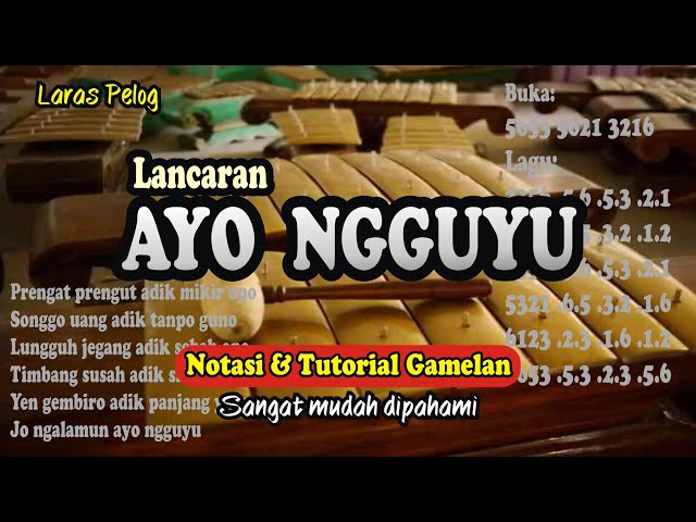 Lancaran AYO NGGUYU - Notasi & Tutorial Gamelan class=