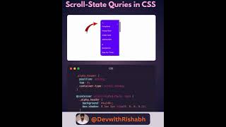 Scroll-State Queries in CSS  | Make Sticky Elements React to Scrolling | New CSS Feature #css #code