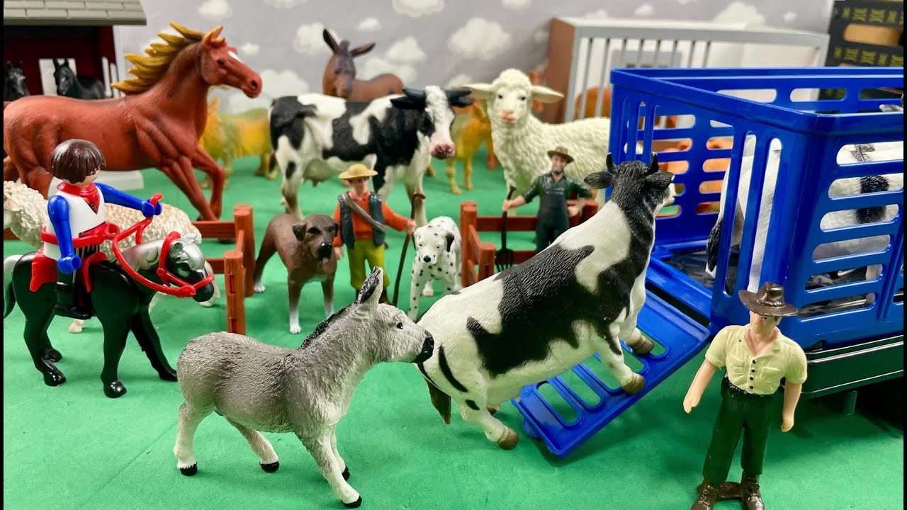 COW, HORSE, GOAT, SHEEP, ROOSTER, CART, TRACTOR, PLAYMOBIL / CAVALO, VACA, BOI, PORCO, JUMENTO