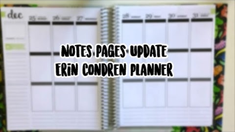 Erin Condren Planner Notes Pages Update