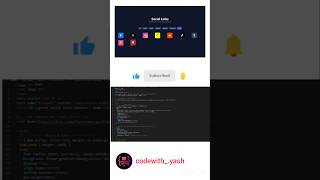 Advance 3D Hover Social Button Using HTML CSS JS | UI/UX Design #shorts