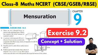 Class 8 Maths Chapter 9 Mensuration Exercise 9.2 solved #class8maths