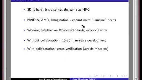 Libre RISC-V Open 3D GPU Alliance Slides: 2019aug29