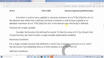 3CS2-01, AEM, UNIT-2, L-6, Classical Optimization Techniques by Sunil Kumar Sharma