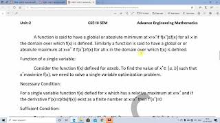 3CS2-01, AEM, UNIT-2, L-6, Classical Optimization Techniques by Sunil Kumar Sharma