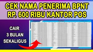 CEK NAMA PENERIMA BPNT 600 RIBU KANTOR POS