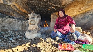 Nomadic Woman Building Her Own Stone House in the Mountains | Strength and Survival